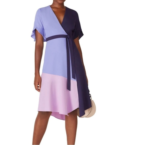 HUTCH Colorblock Wrap Dress Size Medium - Picture 1 of 11